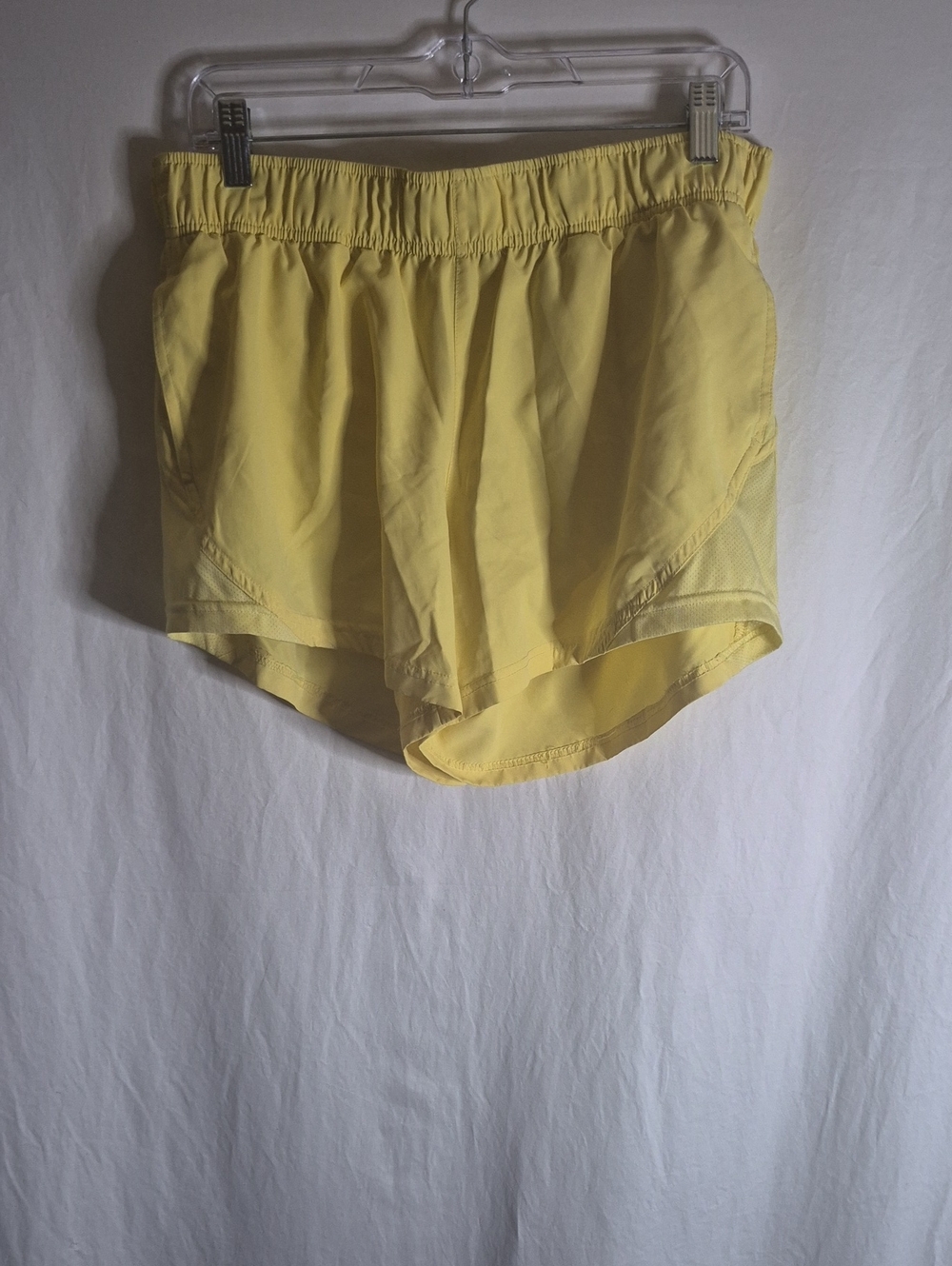 Athletic Works Yellow Women's Running Shorts with Elastic Waistband